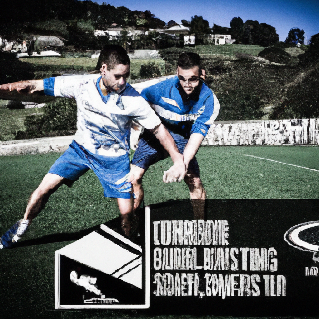 Two players practicing quick footwork with an overlay of performance metrics
